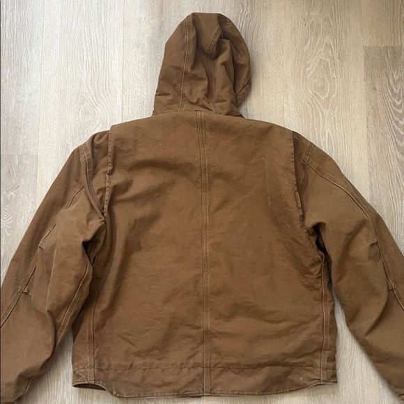 Carhartt Tan Sherpa lined hooded jacket 2XL - Picture 2 of 6